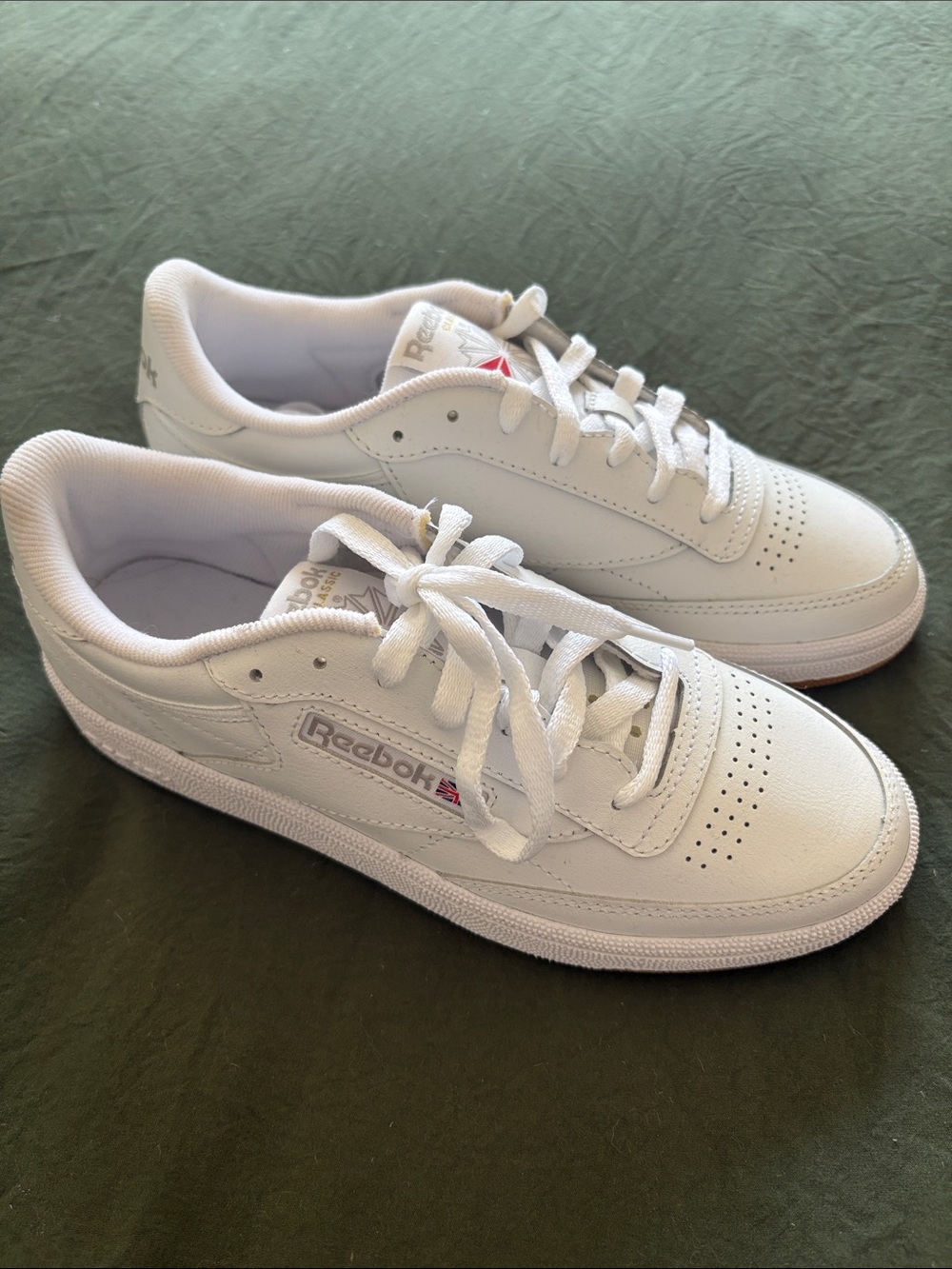 Reebok White Low-Top Leather Sneakers